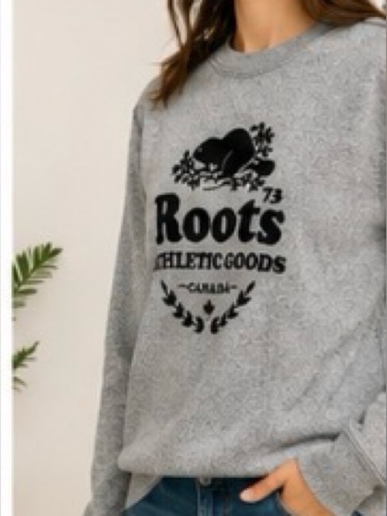 Roots Sweaters - Roots 73 Athletic Goods Canada Grey Crewneck Sweatshirt Large